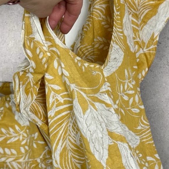 Sezane Linen Adeline One Shoulder Ruffle Top Blouse Yellow Size 42 French US 10 - Picture 11 of 13